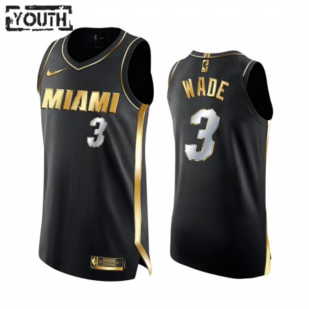 Maillot Basket Enfant Miami Heat Dwyane Wade 3 2020-21 Noir Golden Edition Swingman